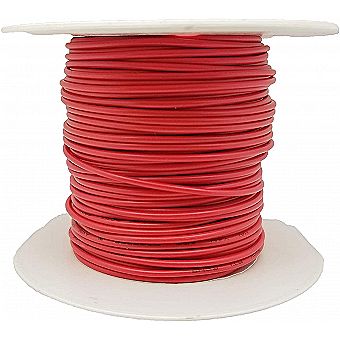 100ft Solid Copper Wire 22 Gauge UL1007 Rated RED PVC Insulated Tinned Hook-Up on Plastic Spool