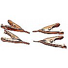 Smooth Toothless Alligator Clips Solid Copper - 4 Pack - 1.1in Small 5 amps (5a)