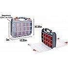 Craft Sewing Storage Box - 2 Sided Dividers Carrying Case Organizer with 32 Adjustable Compartments