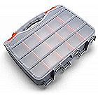 Craft Sewing Storage Box - 2 Sided Dividers Carrying Case Organizer with 32 Adjustable Compartments