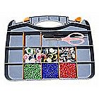Craft Sewing Storage Box - 2 Sided Dividers Carrying Case Organizer with 32 Adjustable Compartments