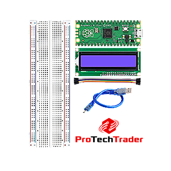 Raspberry Pi Pico Starter Kit for Beginners - Includes Raspberry Pi Pico with Micro-USB, LCD Display 1602 with I2C, Male to Female Jumper Wires, and Breadboard