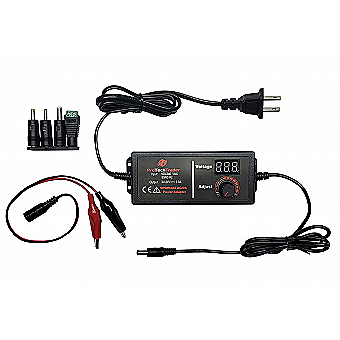 3V-24V AC/DC Adjustable Universal Adapter + 4 Tips & Female Alligator Test Leads