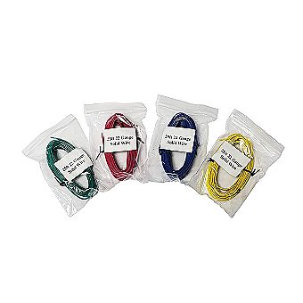 22AWG Solid Copper Hookup Wire- 4 Colors Red, Green, Blue, Yellow - 25ft Each = 100ft Total TINNED UL1007