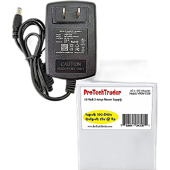 15 Volt 2 Amp AC Adapter DC Power Supply 30w 15v 2