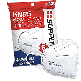 SupplyAID RRS-KN95-5PK KN95 Mask, Protection Against PM2.5 Dust. Pollen and Haze-Proof, 5 Pack (B086JD7TKZ) 