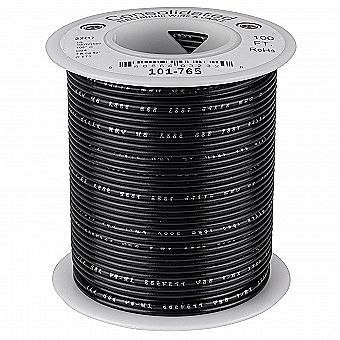  Consolidated Wire 22 AWG (Gauge) Black Solid Hook-Up Wire 100 ft