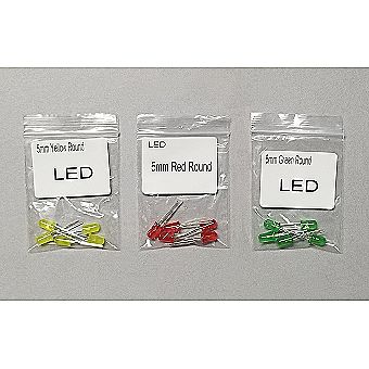 3 Pack - 15 Pc 5mm Generic LED Pack - Diffused Round