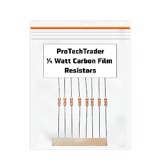 ProTechTrader 10pc 1/4 Watt Carbon Film Resistors Various Values 15Ω - 1MΩ