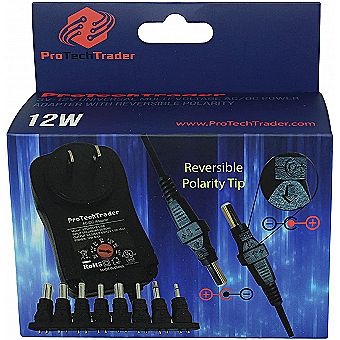 3V-12V 12W 1A Universal Power Adapter USB Port & 8 Tips