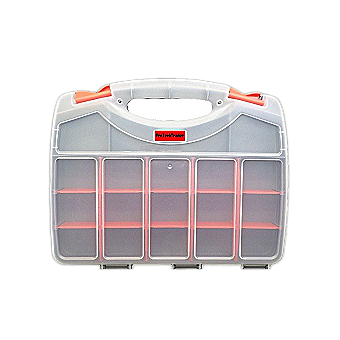 Electronic Components Double Sided Parts Storage Organizer Carrying Case - 36 Compartments PTTORG-01-Lrg Double Sided Parts Storage Organizer Carrying Case - 36 Compartments (PTTORG-01-Lrg)