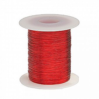 Remington Industries 28SNSP.25 28 AWG Magnet Wire, Enameled Copper Wire, 4oz, 0.0135" Diameter, 507' Length, Red