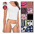 Fruit of the Loom Fashion Cotton String Bikini 4 Pack - Assorted Fruit of the Loom Fashion Cotton String Bikini 4 Pack - Assorted