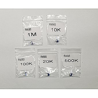 Trimmer Potentiometer Kit - 5pc - 1M, 10K, 100K, 20K, 500K - Trimpots