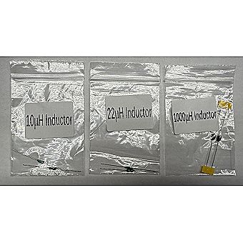 6pc Inductor Assortment Axial Lead Through Hole 10uH 22uH 1000uH (Inductor Kit) 