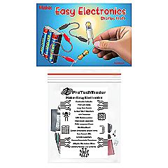 Make: Easy Electronics Kit Bundle - Paperback Handbook by Charles Platt & Electronic Components Pack - STEM Educational DIY