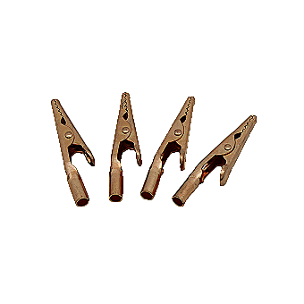Large Solid Copper Alligator Clips (4 pack) 2-inch Rated (Model: 4pc-2in-Copper-Clips)