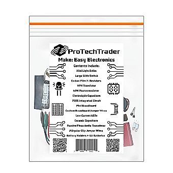 ProTechTrader Make: Easy Electronics Component Pack - Learn Basic Electronics with no Tools for Easy Electronics by Charles Platt (Book Sold Separately)