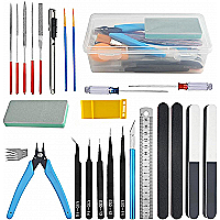 ProTechTrader 29 Piece Hobby Craft Model Tool and Paint Kit for Plastic Miniatures Gundam Painting