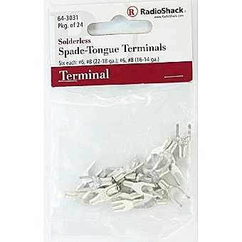 Crimp-On Spade Tongues. Pkg of 24 Crimp-On Spade Tongues. Pkg of 24