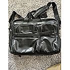 Stylish Black Leather Expandable Attache Laptop Bag Organizer (HF-7226) 