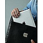 Stylish Black Leather Expandable Attache Laptop Bag Organizer (HF-7226) 