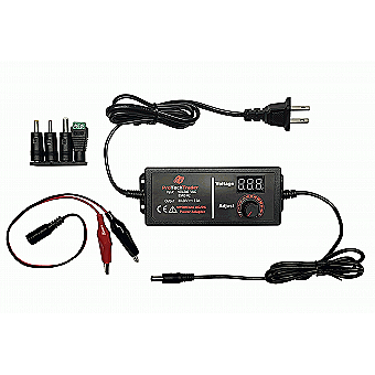 3V-24V AC/DC Adjustable Universal Adapter + 4 Tips & Female Alligator Test Leads (VPOW324) 