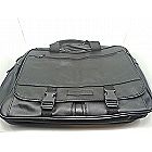 Stylish Black Leather Expandable Attache Laptop Bag Organizer