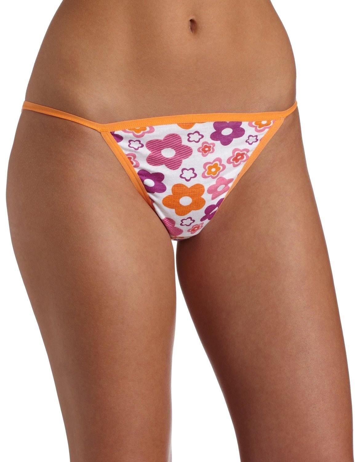 Fruit of the Loom Fashion Cotton String Bikini 4 Pack Assorted